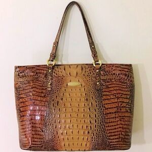 Brahmin Large Asher Leather Tote Bag in Toasted Almond Melbourne